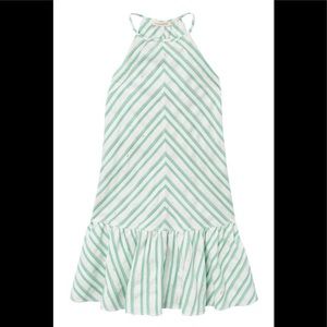 Rebecca Taylor striped dress. Teal and cream.